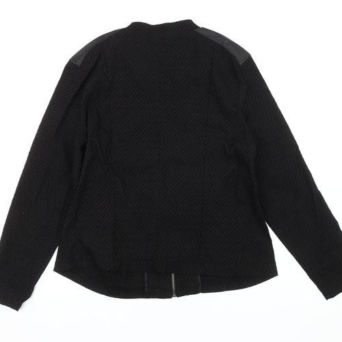 Klass Women’s Black Bomber Jacket Size 20 Full Zip Casual Autumn Winter