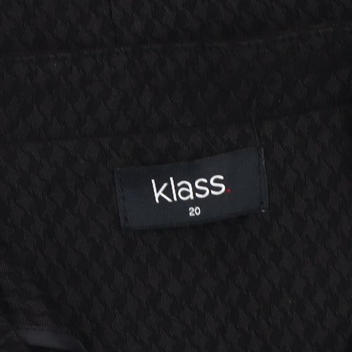 Klass Women’s Black Bomber Jacket Size 20 Full Zip Casual Autumn Winter