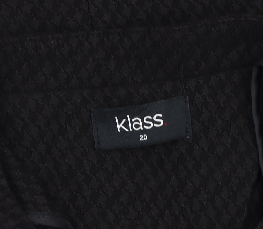 Klass Women’s Black Bomber Jacket Size 20 Full Zip Casual Autumn Winter