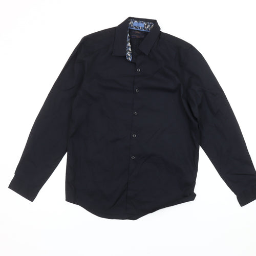 Next Boys Black Long Sleeve Button-Up Shirt 13 Years Regular Fit Formal
