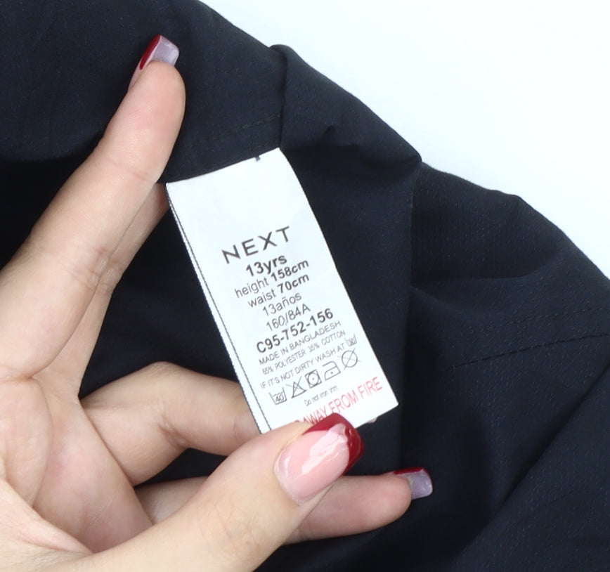 Next Boys Black Long Sleeve Button-Up Shirt 13 Years Regular Fit Formal