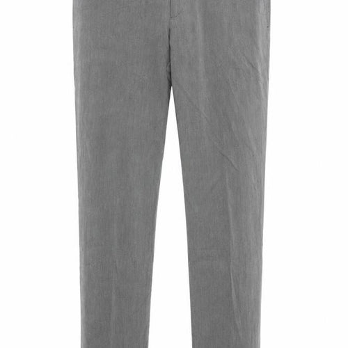 Zara Man Men's Grey Slim Fit Check Trousers Size 36 Straight Leg