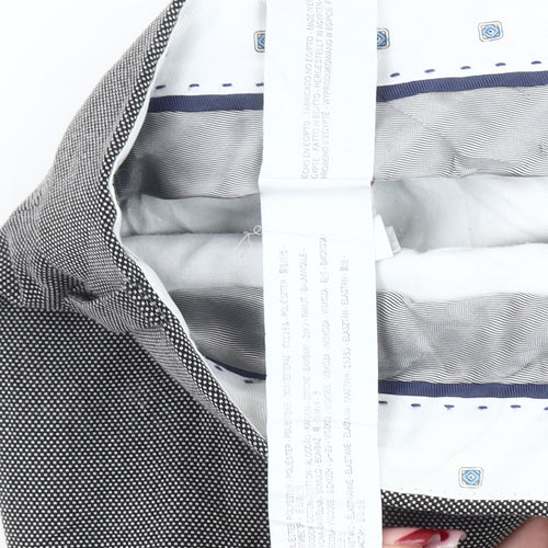 Zara Man Men's Grey Slim Fit Check Trousers Size 36 Straight Leg
