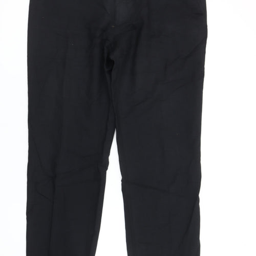 Performance Trousers Men’s Black Regular Fit Dress Trousers 38W Straight Leg Business Formal