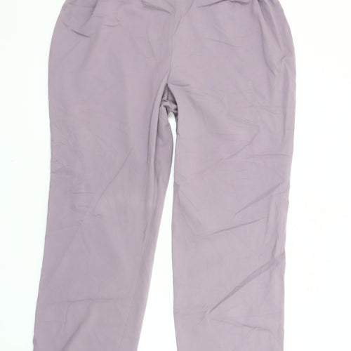 Artigiano Women’s Purple Straight-Leg Trousers Size 14 Elastic Waist