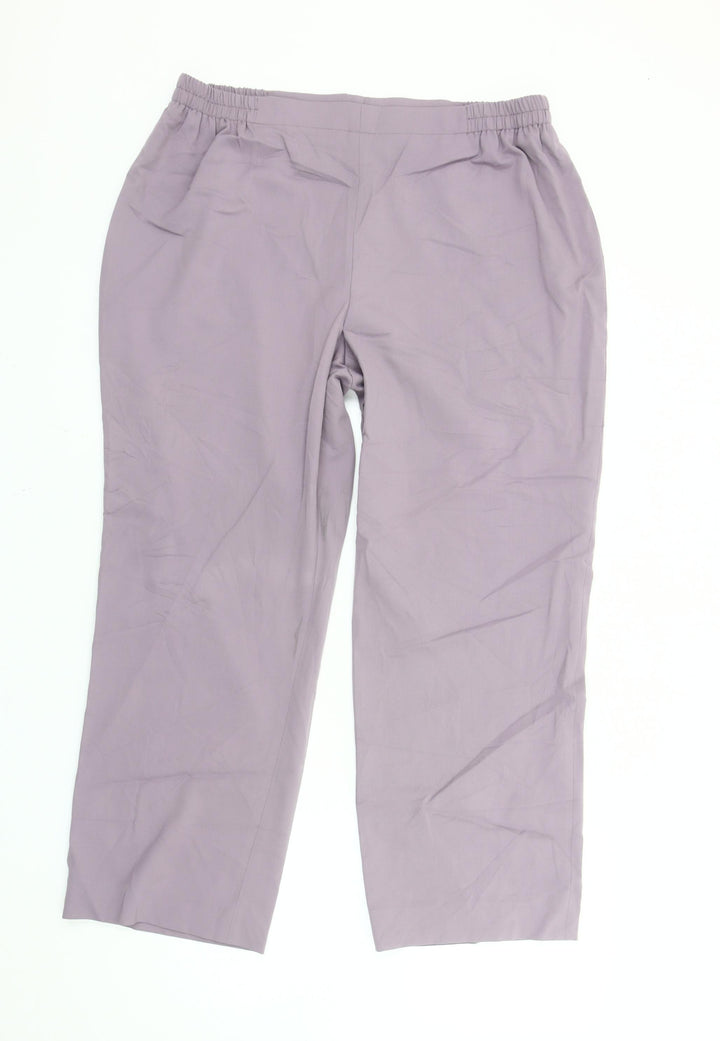 Artigiano Women’s Purple Straight-Leg Trousers Size 14 Elastic Waist