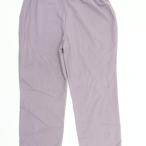 Artigiano Women’s Purple Straight-Leg Trousers Size 14 Elastic Waist