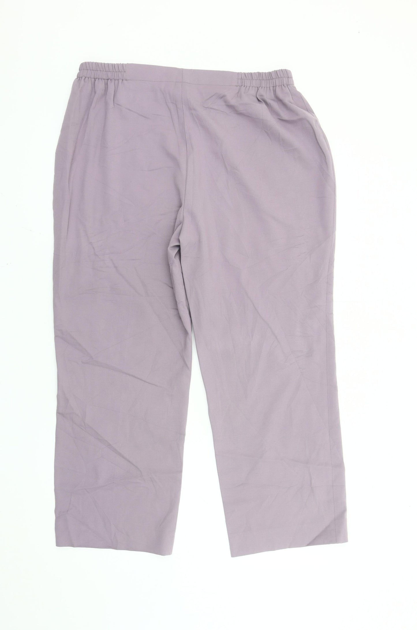 Artigiano Women’s Purple Straight-Leg Trousers Size 14 Elastic Waist