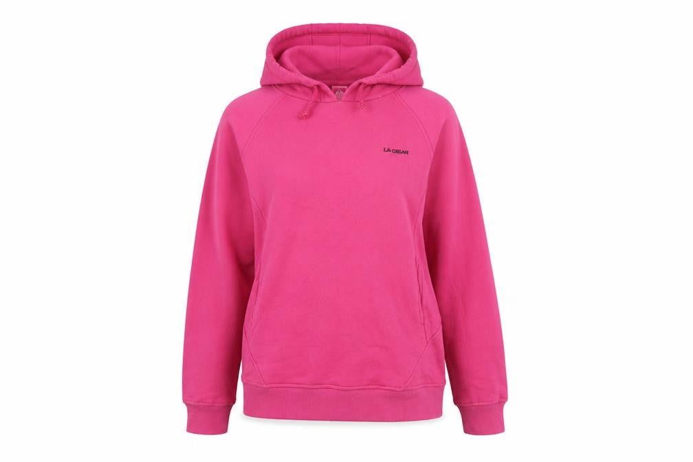 Front view of LA Gear Women's Pink Pullover Hoodie -, size 10, Regular Fit Fleece