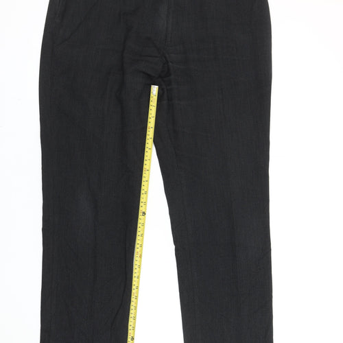 Next Men's Black Slim Fit Dress Pants 36W 33L Straight Leg Formal