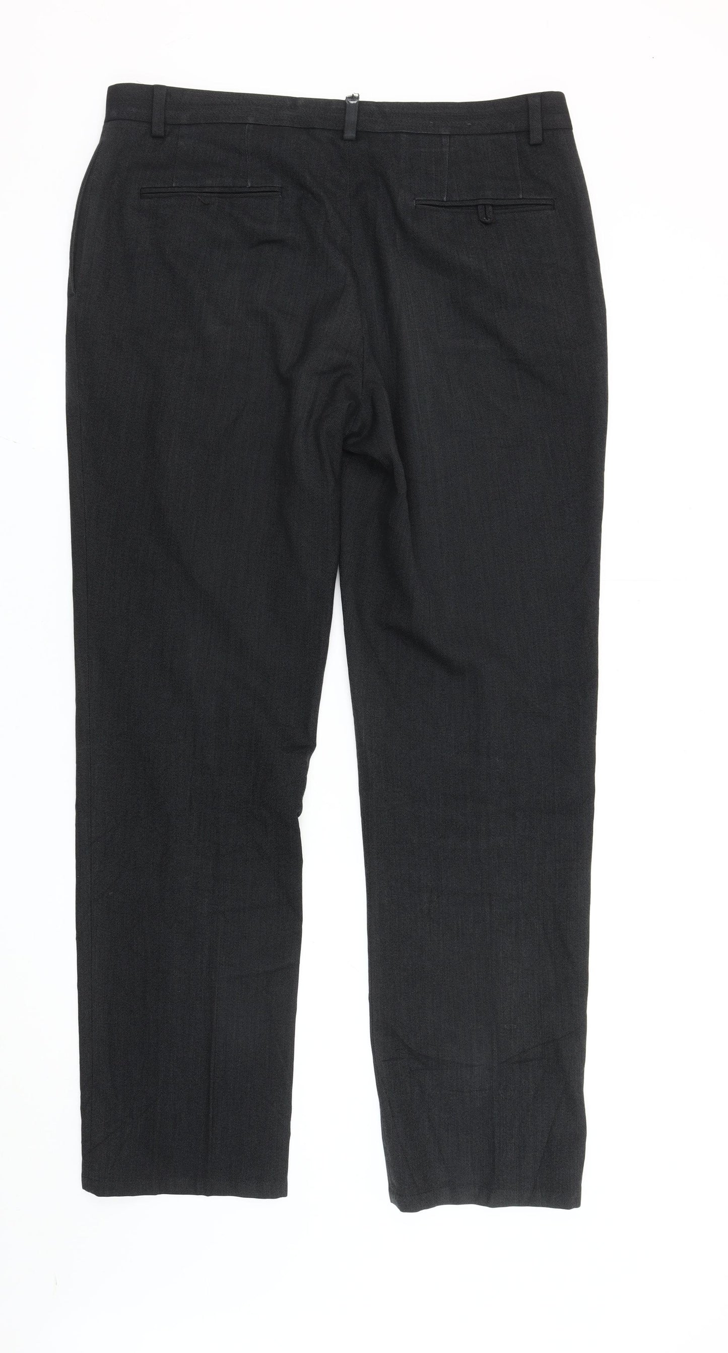 Next Men's Black Slim Fit Dress Pants 36W 33L Straight Leg Formal