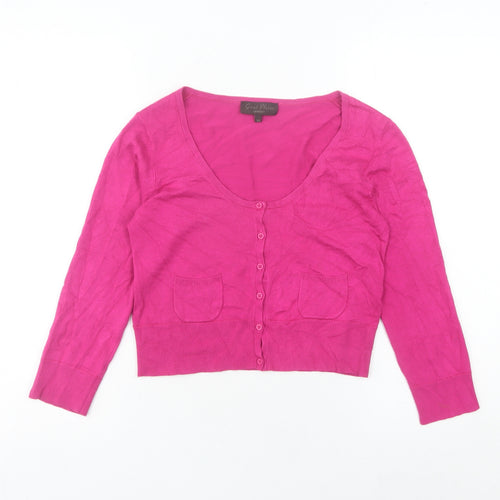 Great Plains Women’s Pink Scoop Neck 3/4 Sleeve Cardigan XS