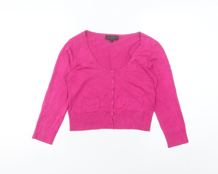 Great Plains Women’s Pink Scoop Neck 3/4 Sleeve Cardigan XS
