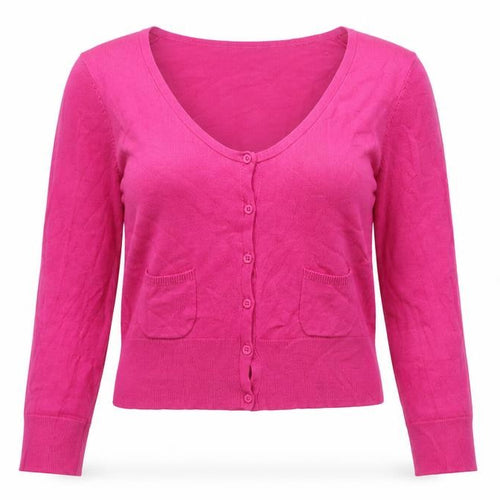 Great Plains Women’s Pink Scoop Neck 3/4 Sleeve Cardigan XS