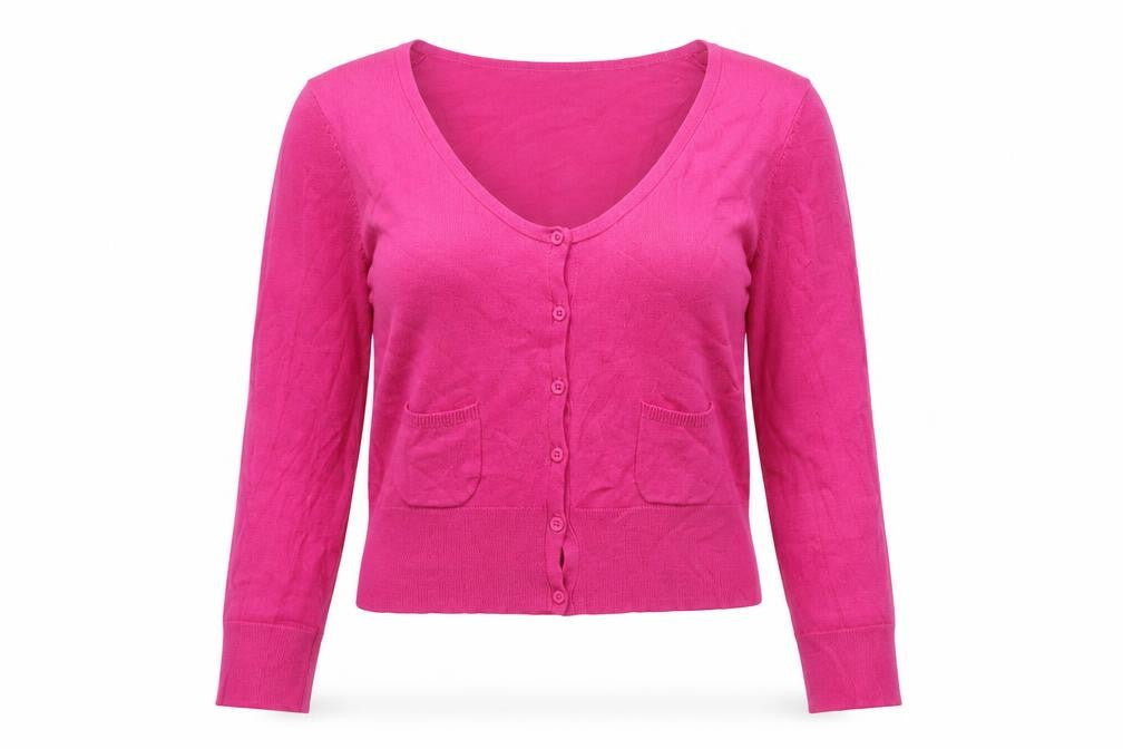 Great Plains Women’s Pink Scoop Neck 3/4 Sleeve Cardigan XS