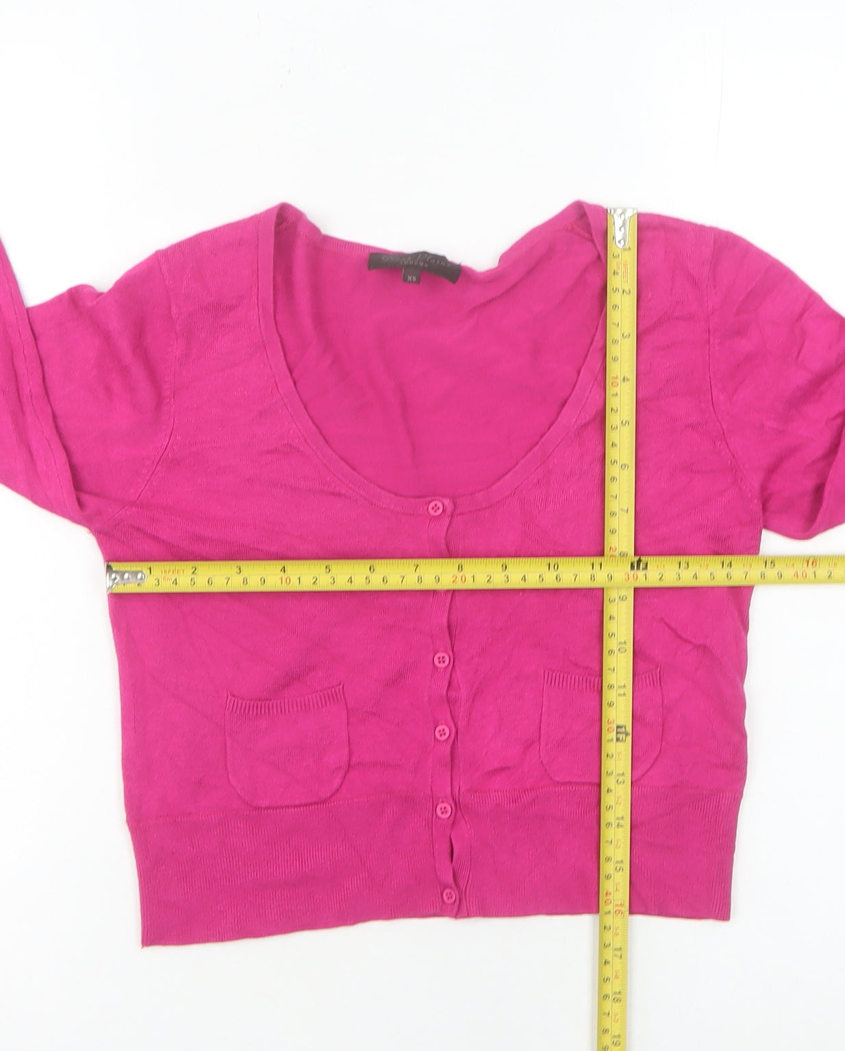 Great Plains Women’s Pink Scoop Neck 3/4 Sleeve Cardigan XS
