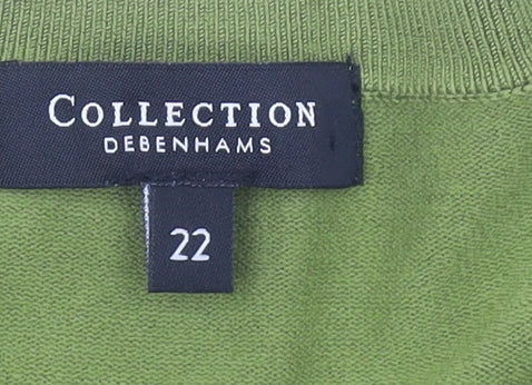 Debenhams Women’s Green Cardigan Size 22 Crew Neck Long Sleeve Knit