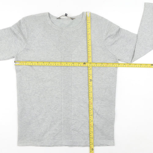 Principles Women Grey Size 12 Crew Neck Long Sleeve Pullover Jumper