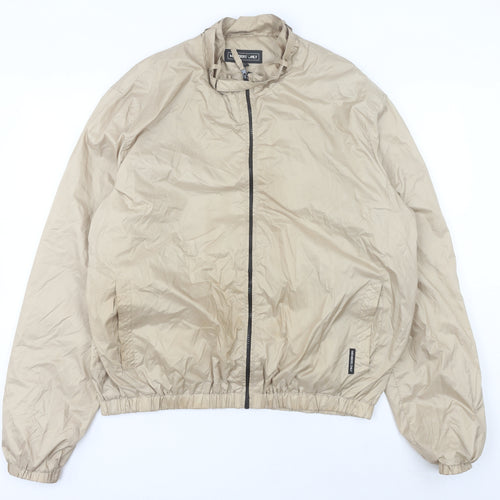 Members Only Men’s Beige 2XL Windbreaker Jacket Full Zip