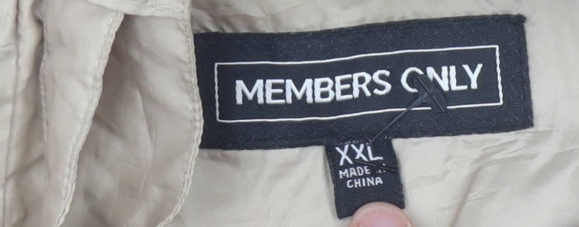 Members Only Men’s Beige 2XL Windbreaker Jacket Full Zip