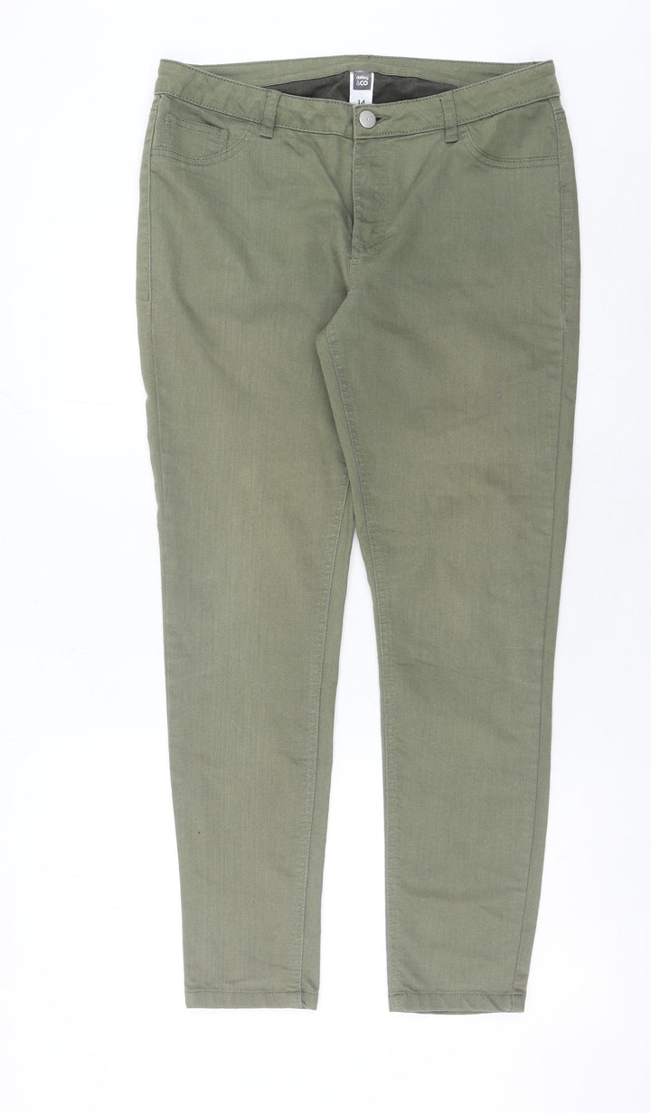 Clothing & Co Women's Green Skinny Jeans Size 14 Slim Fit Stretch