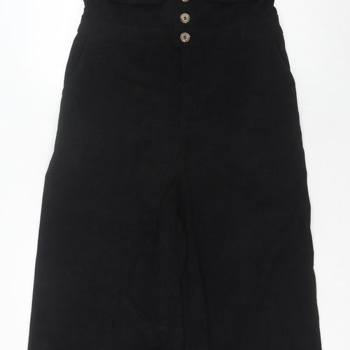 Cider Women’s Black Corduroy Dungaree Jumpsuit M Wide-Leg Sleeveless