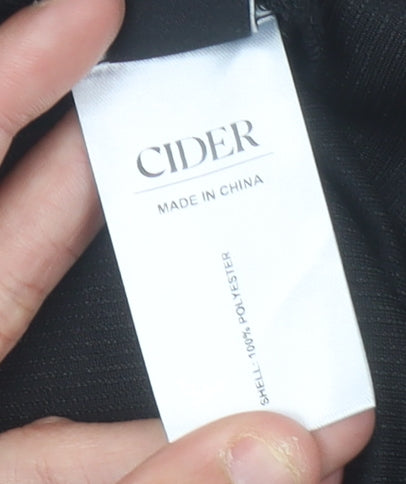 Cider Women’s Black Corduroy Dungaree Jumpsuit M Wide-Leg Sleeveless