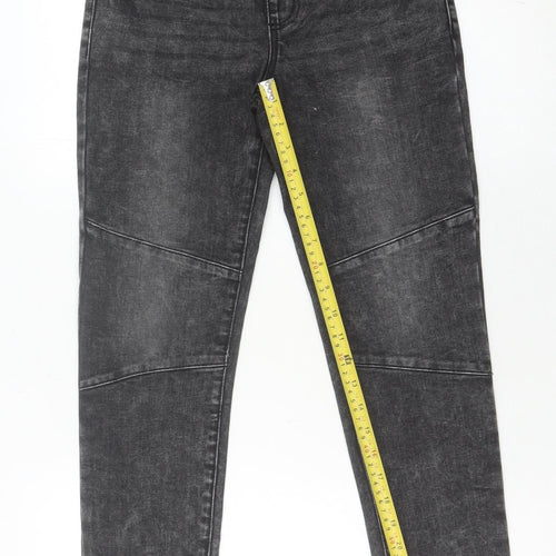 DESTINATION Boys Black Stone Wash Jeans 11 Years Straight Elastic Waist