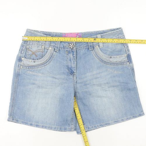 George Women’s Blue Denim Bermuda Shorts Size 12 Studded Casual
