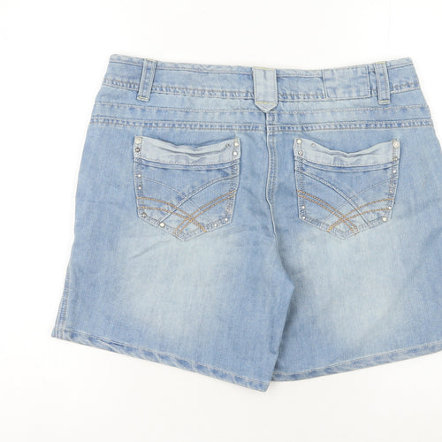 George Women’s Blue Denim Bermuda Shorts Size 12 Studded Casual