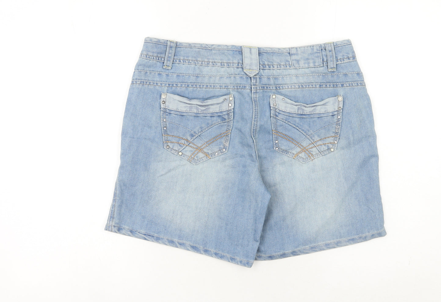 George Women’s Blue Denim Bermuda Shorts Size 12 Studded Casual