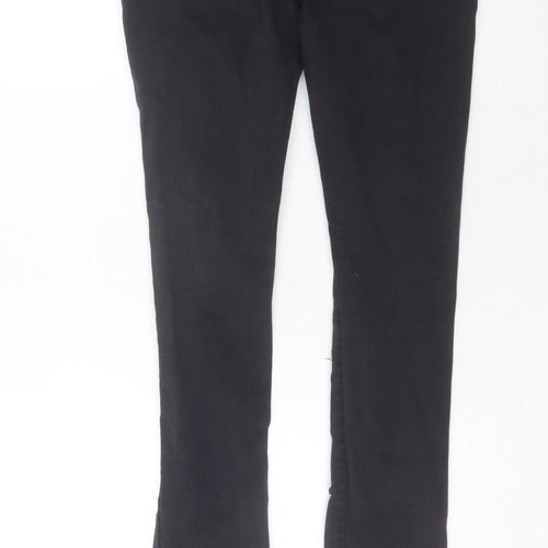 Realty Jeans Womens Black Skinny Distressed Rhinestone Slim Jeans M 28
