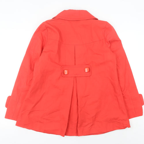 Atmosphere Women Red Cotton Mid-Length Trench Coat Size 12