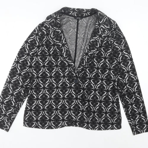 George Women’s Black Jacquard Stretch Blazer UK 16 Regular Fit