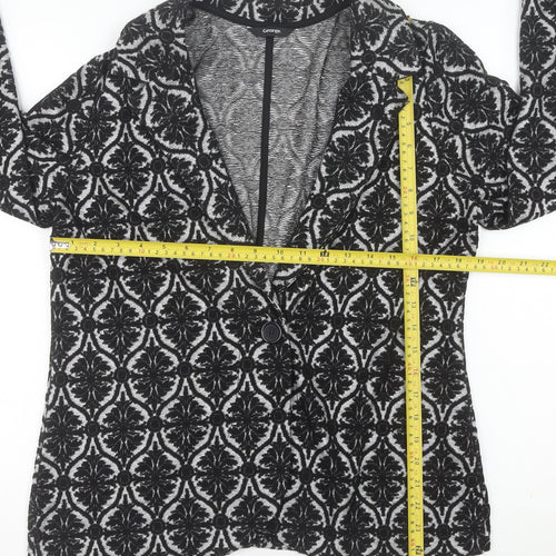 George Women’s Black Jacquard Stretch Blazer UK 16 Regular Fit