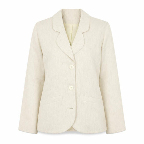 Classic Woman Ivory Blazer Women Size 10 Regular Fit Notch Lapel