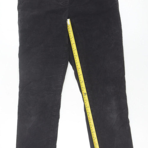 Signature Women’s Black Corduroy Trousers S Regular Fit Straight Leg