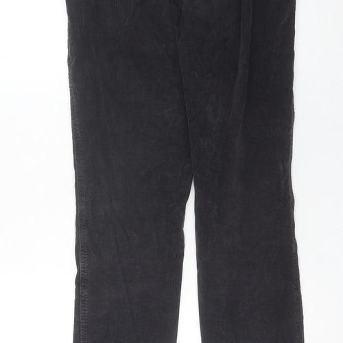 Signature Women’s Black Corduroy Trousers S Regular Fit Straight Leg
