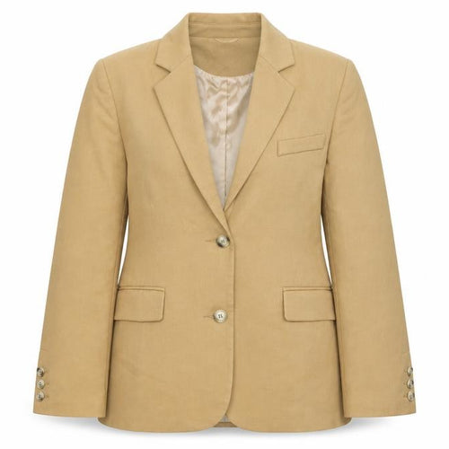 Boohoo Women’s Beige Blazer UK 8 Regular Fit Single Breasted Notch Lapel