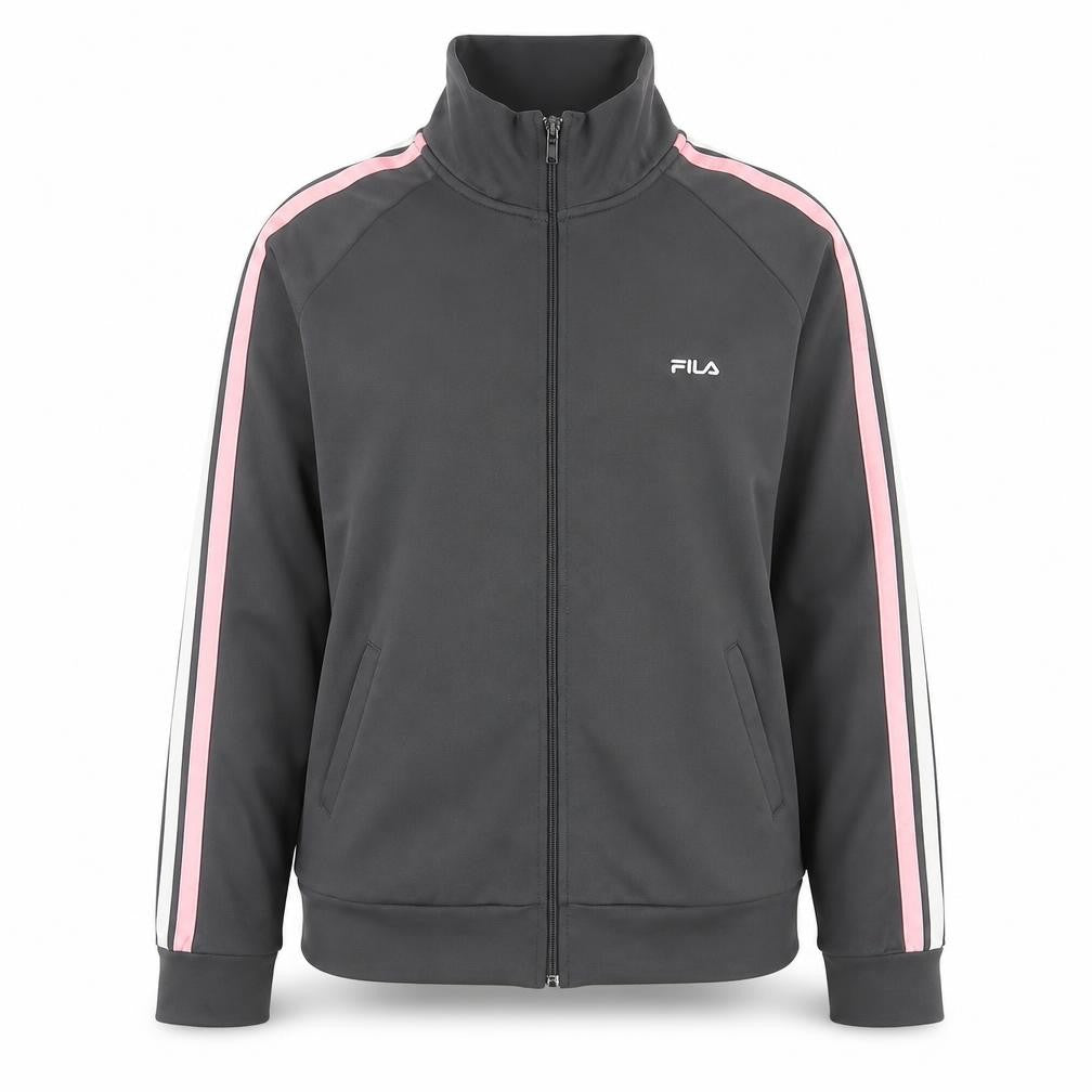 Front view of Fila Women’s Black Full Zip Raglan Sleeve Sweatshirt L