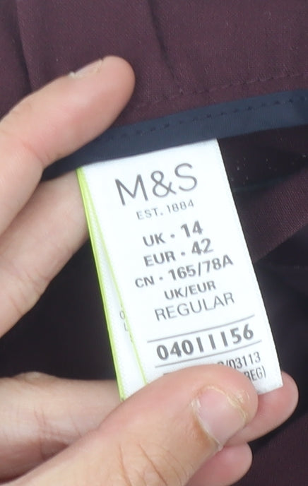 Marks and Spencer Women’s Brown Size 14 Straight Leg Trousers