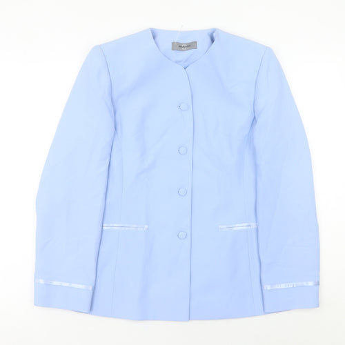 Amaranto Women's Blue Size 10 Single-Breasted Suit Jacket