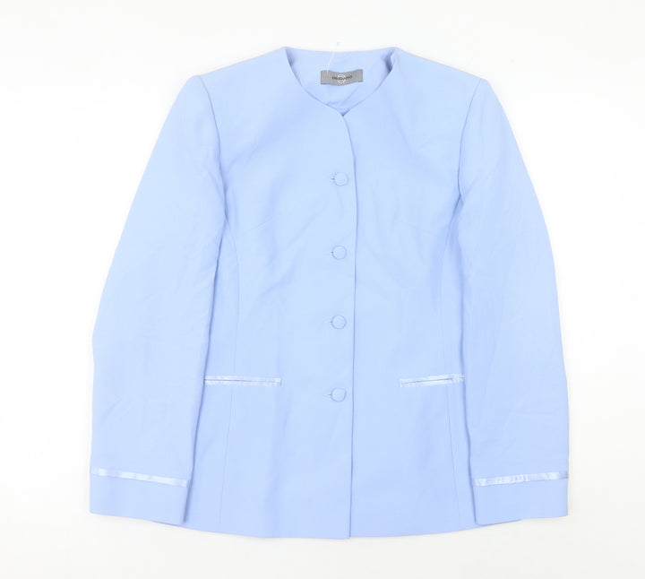 Amaranto Women's Blue Size 10 Single-Breasted Suit Jacket