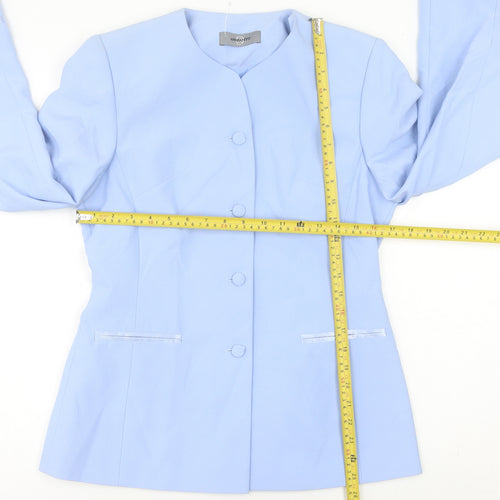 Amaranto Women's Blue Size 10 Single-Breasted Suit Jacket