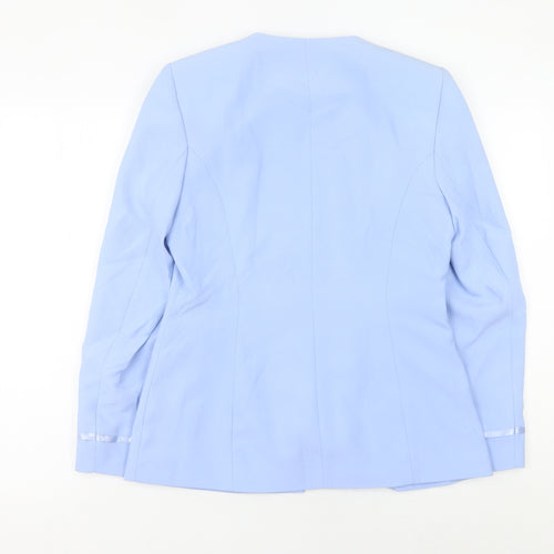 Amaranto Women's Blue Size 10 Single-Breasted Suit Jacket