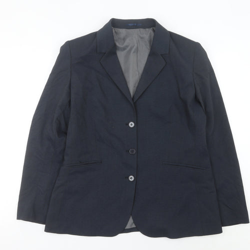 ICONA Women’s Blue 16 Regular Woven Lined Notch Blazer
