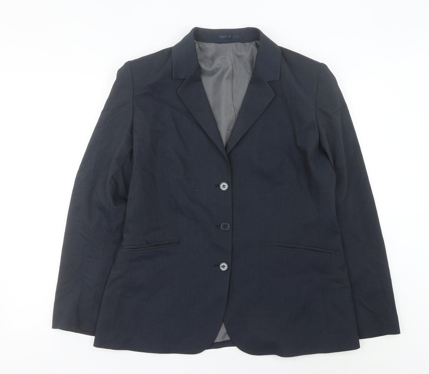 ICONA Women’s Blue 16 Regular Woven Lined Notch Blazer