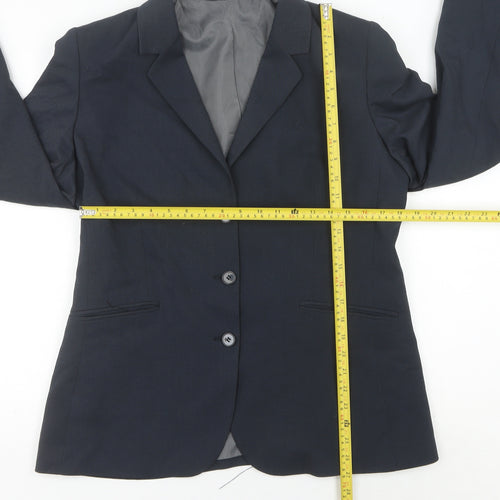 ICONA Women’s Blue 16 Regular Woven Lined Notch Blazer