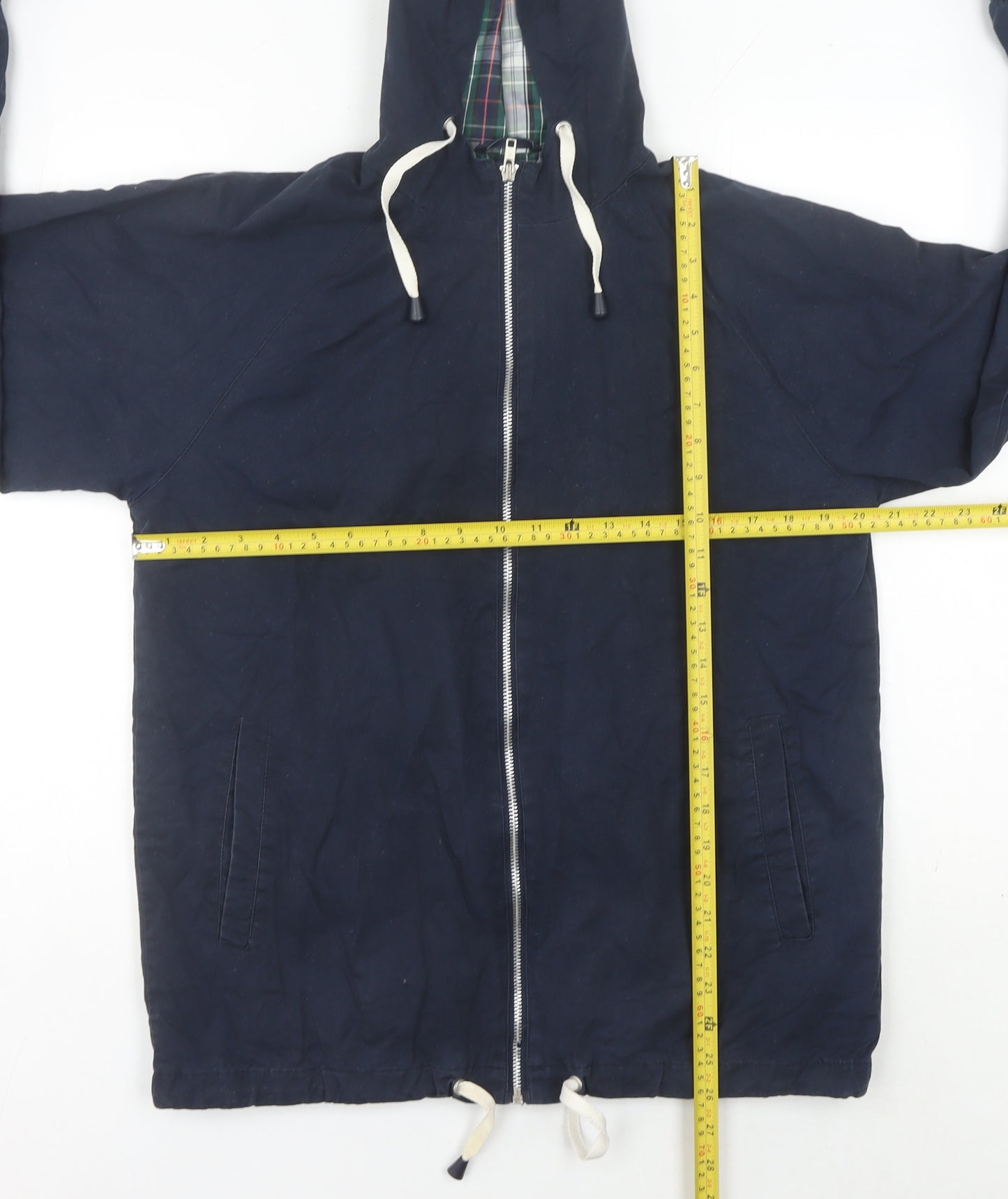 Pop England Men's Blue Small Hooded Cotton Windbreaker Jacket