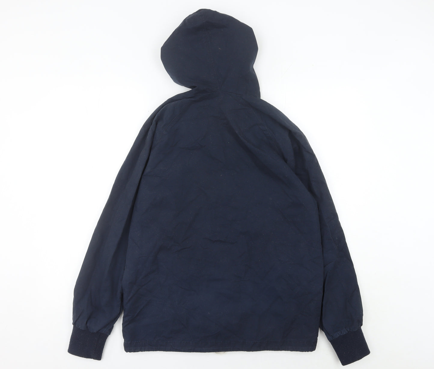 Pop England Men's Blue Small Hooded Cotton Windbreaker Jacket
